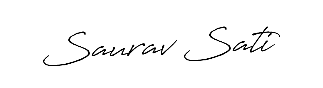Saurav Sati stylish signature style. Best Handwritten Sign (Antro_Vectra_Bolder) for my name. Handwritten Signature Collection Ideas for my name Saurav Sati. Saurav Sati signature style 7 images and pictures png