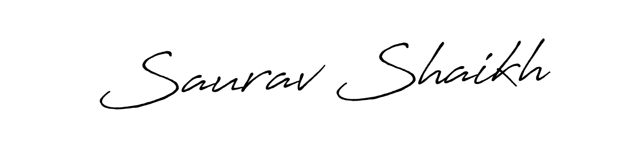 How to make Saurav Shaikh signature? Antro_Vectra_Bolder is a professional autograph style. Create handwritten signature for Saurav Shaikh name. Saurav Shaikh signature style 7 images and pictures png