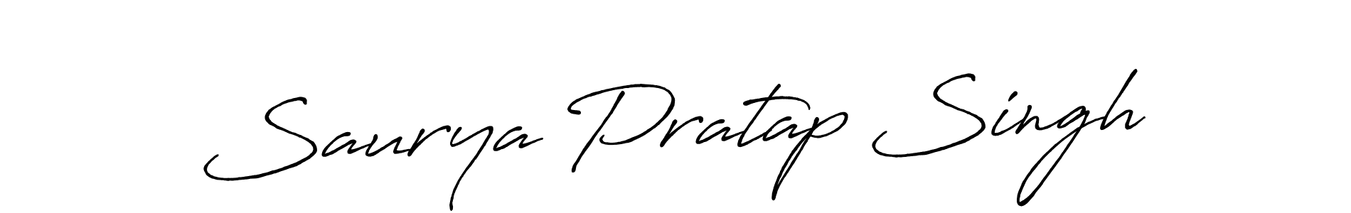 How to make Saurya Pratap Singh name signature. Use Antro_Vectra_Bolder style for creating short signs online. This is the latest handwritten sign. Saurya Pratap Singh signature style 7 images and pictures png