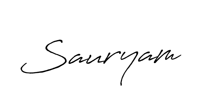 Make a beautiful signature design for name Sauryam. With this signature (Antro_Vectra_Bolder) style, you can create a handwritten signature for free. Sauryam signature style 7 images and pictures png