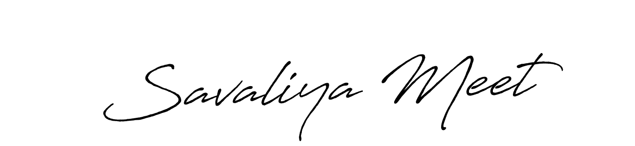 The best way (Antro_Vectra_Bolder) to make a short signature is to pick only two or three words in your name. The name Savaliya Meet include a total of six letters. For converting this name. Savaliya Meet signature style 7 images and pictures png