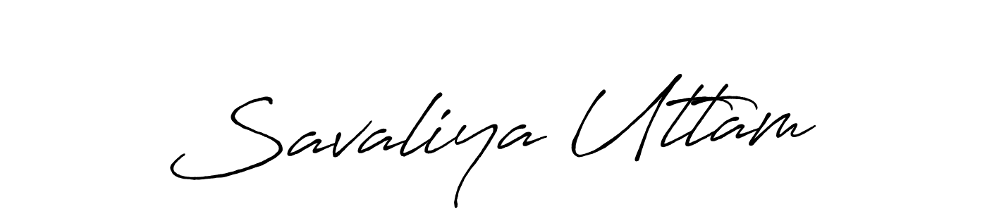 Use a signature maker to create a handwritten signature online. With this signature software, you can design (Antro_Vectra_Bolder) your own signature for name Savaliya Uttam. Savaliya Uttam signature style 7 images and pictures png