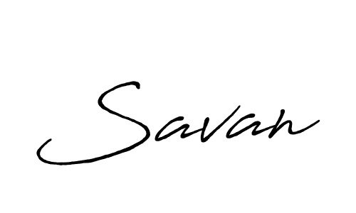 Make a beautiful signature design for name Savan. With this signature (Antro_Vectra_Bolder) style, you can create a handwritten signature for free. Savan signature style 7 images and pictures png