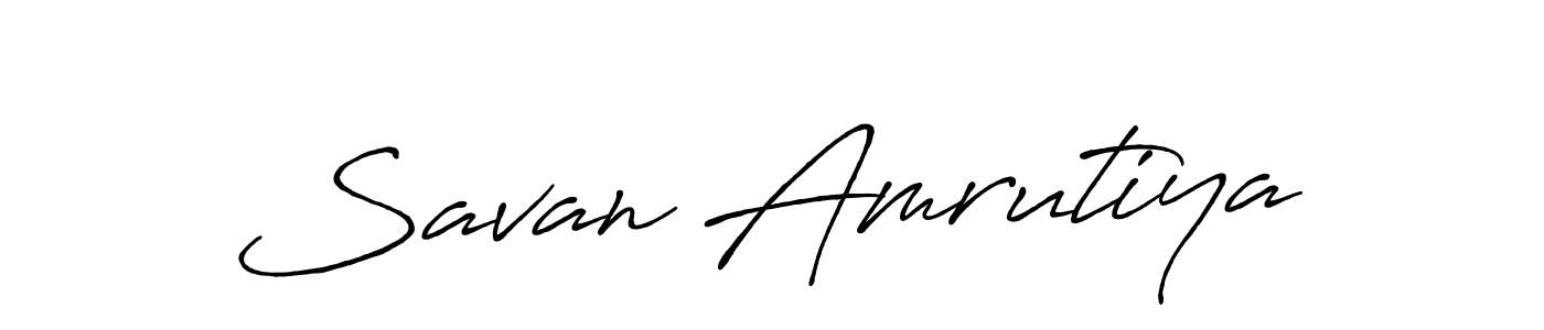 Design your own signature with our free online signature maker. With this signature software, you can create a handwritten (Antro_Vectra_Bolder) signature for name Savan Amrutiya. Savan Amrutiya signature style 7 images and pictures png