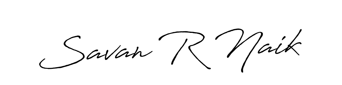 How to make Savan R Naik name signature. Use Antro_Vectra_Bolder style for creating short signs online. This is the latest handwritten sign. Savan R Naik signature style 7 images and pictures png