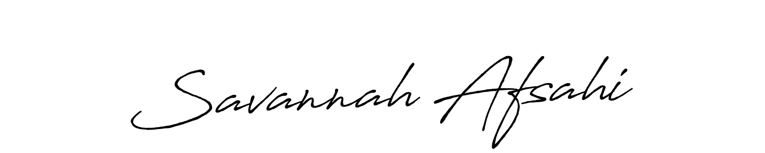 Make a beautiful signature design for name Savannah Afsahi. With this signature (Antro_Vectra_Bolder) style, you can create a handwritten signature for free. Savannah Afsahi signature style 7 images and pictures png