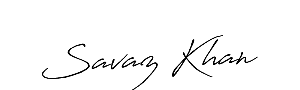Make a beautiful signature design for name Savaz Khan. With this signature (Antro_Vectra_Bolder) style, you can create a handwritten signature for free. Savaz Khan signature style 7 images and pictures png