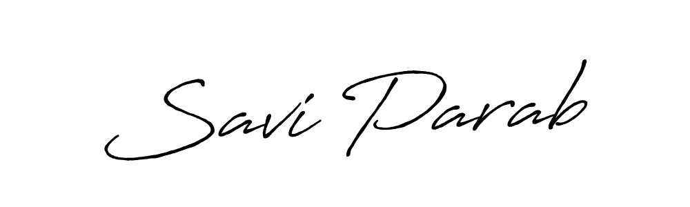 How to make Savi Parab name signature. Use Antro_Vectra_Bolder style for creating short signs online. This is the latest handwritten sign. Savi Parab signature style 7 images and pictures png