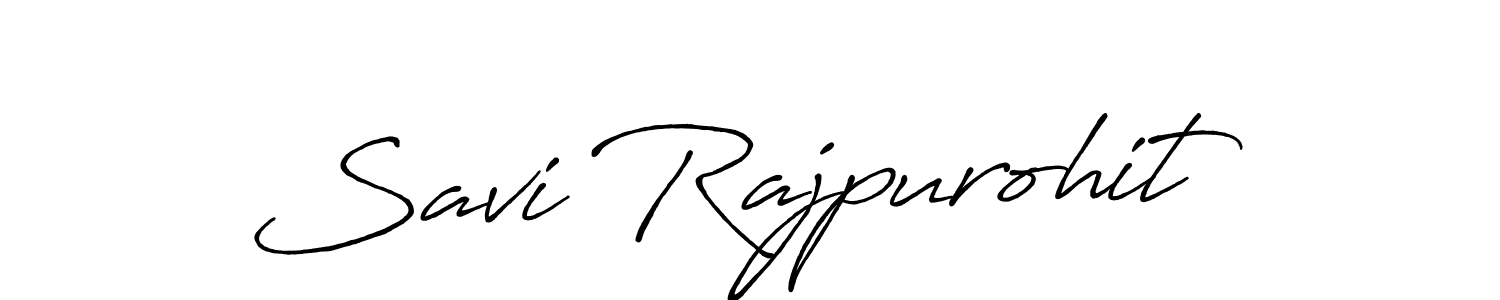 Make a beautiful signature design for name Savi Rajpurohit. With this signature (Antro_Vectra_Bolder) style, you can create a handwritten signature for free. Savi Rajpurohit signature style 7 images and pictures png