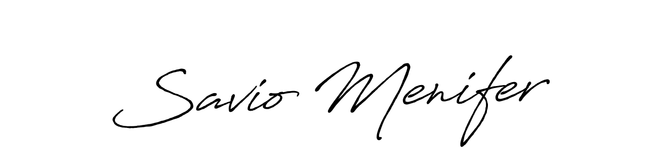 How to make Savio Menifer name signature. Use Antro_Vectra_Bolder style for creating short signs online. This is the latest handwritten sign. Savio Menifer signature style 7 images and pictures png