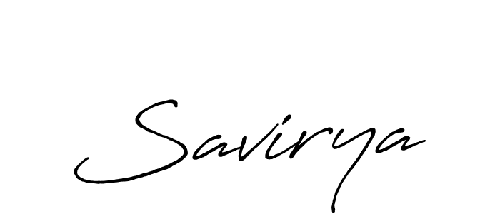 Design your own signature with our free online signature maker. With this signature software, you can create a handwritten (Antro_Vectra_Bolder) signature for name Savirya. Savirya signature style 7 images and pictures png