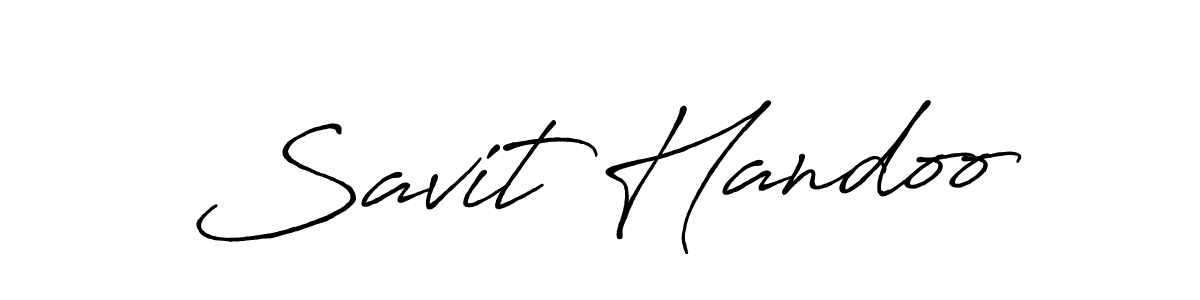 Use a signature maker to create a handwritten signature online. With this signature software, you can design (Antro_Vectra_Bolder) your own signature for name Savit Handoo. Savit Handoo signature style 7 images and pictures png