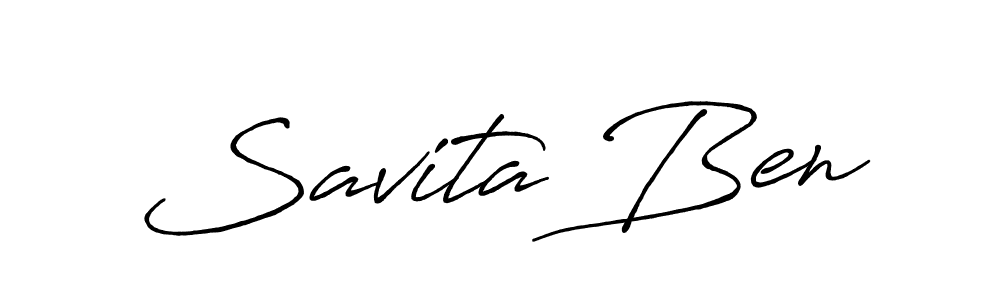 Use a signature maker to create a handwritten signature online. With this signature software, you can design (Antro_Vectra_Bolder) your own signature for name Savita Ben. Savita Ben signature style 7 images and pictures png