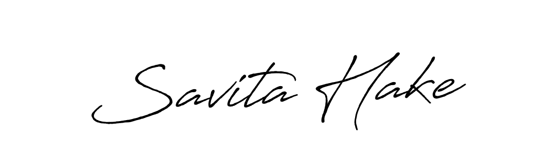 Design your own signature with our free online signature maker. With this signature software, you can create a handwritten (Antro_Vectra_Bolder) signature for name Savita Hake. Savita Hake signature style 7 images and pictures png