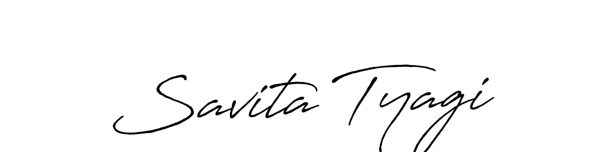 How to make Savita Tyagi name signature. Use Antro_Vectra_Bolder style for creating short signs online. This is the latest handwritten sign. Savita Tyagi signature style 7 images and pictures png