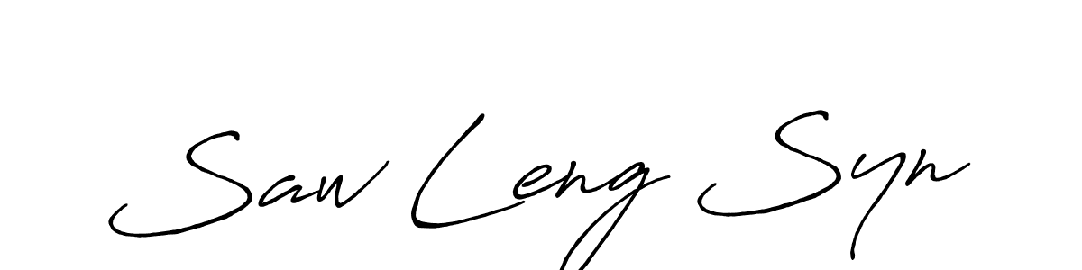 Use a signature maker to create a handwritten signature online. With this signature software, you can design (Antro_Vectra_Bolder) your own signature for name Saw Leng Syn. Saw Leng Syn signature style 7 images and pictures png