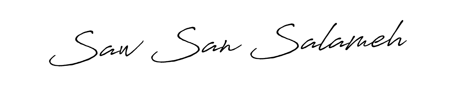 Use a signature maker to create a handwritten signature online. With this signature software, you can design (Antro_Vectra_Bolder) your own signature for name Saw San Salameh. Saw San Salameh signature style 7 images and pictures png