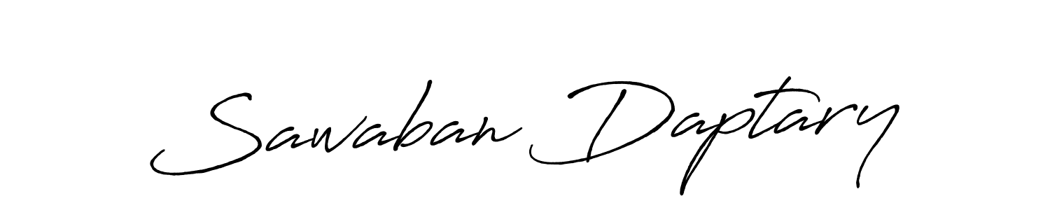 This is the best signature style for the Sawaban Daptary name. Also you like these signature font (Antro_Vectra_Bolder). Mix name signature. Sawaban Daptary signature style 7 images and pictures png