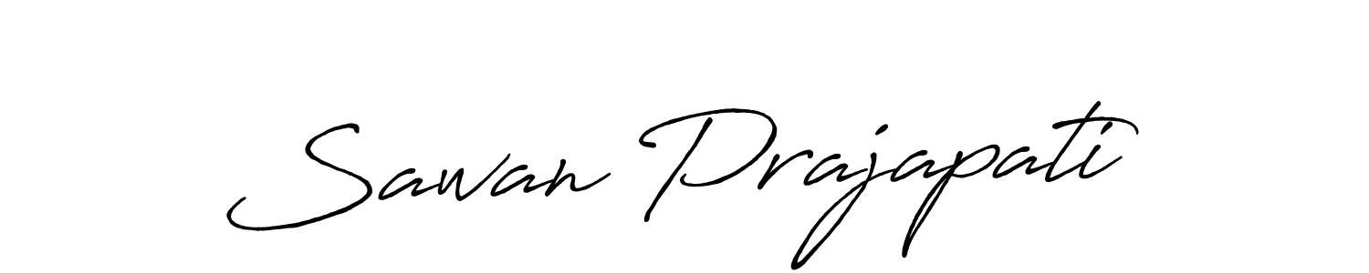 Create a beautiful signature design for name Sawan Prajapati. With this signature (Antro_Vectra_Bolder) fonts, you can make a handwritten signature for free. Sawan Prajapati signature style 7 images and pictures png