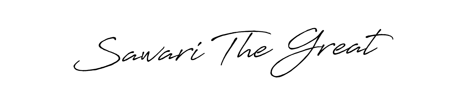 Make a beautiful signature design for name Sawari The Great. With this signature (Antro_Vectra_Bolder) style, you can create a handwritten signature for free. Sawari The Great signature style 7 images and pictures png