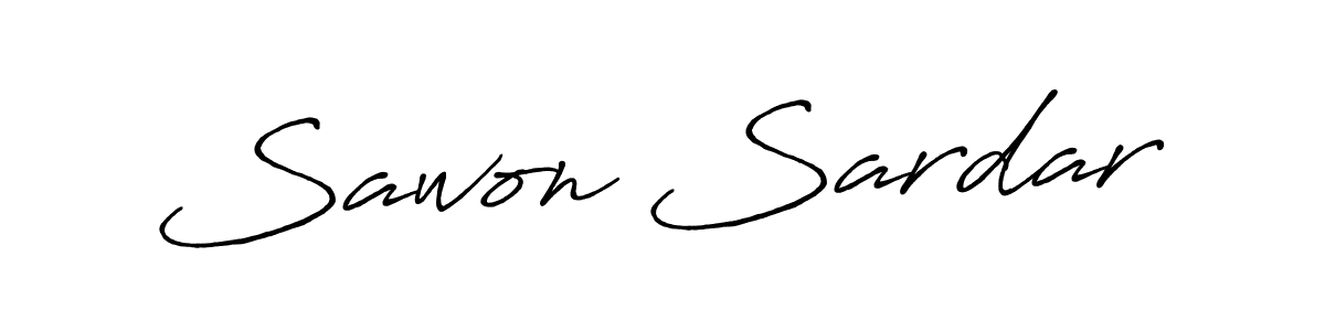 Make a beautiful signature design for name Sawon Sardar. With this signature (Antro_Vectra_Bolder) style, you can create a handwritten signature for free. Sawon Sardar signature style 7 images and pictures png