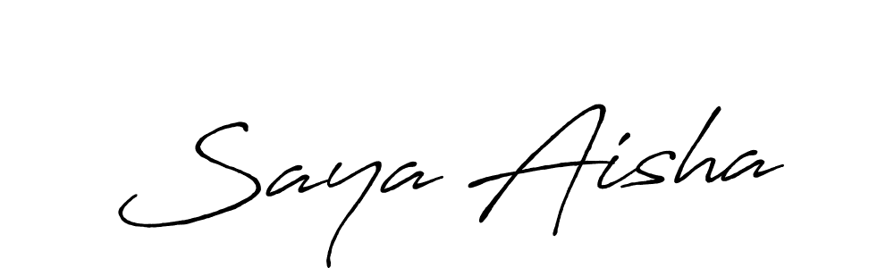 Similarly Antro_Vectra_Bolder is the best handwritten signature design. Signature creator online .You can use it as an online autograph creator for name Saya Aisha. Saya Aisha signature style 7 images and pictures png