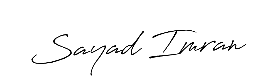 How to make Sayad Imran name signature. Use Antro_Vectra_Bolder style for creating short signs online. This is the latest handwritten sign. Sayad Imran signature style 7 images and pictures png
