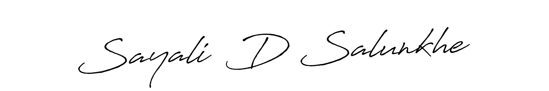 The best way (Antro_Vectra_Bolder) to make a short signature is to pick only two or three words in your name. The name Sayali  D Salunkhe include a total of six letters. For converting this name. Sayali  D Salunkhe signature style 7 images and pictures png