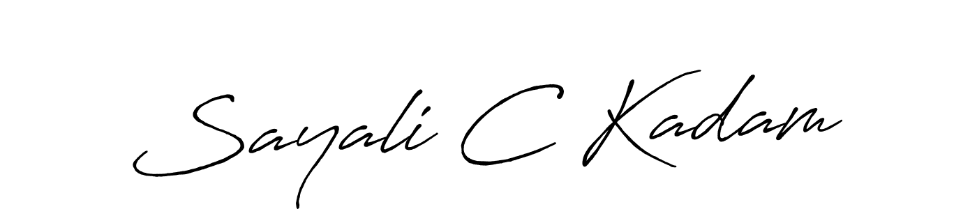 How to make Sayali C Kadam name signature. Use Antro_Vectra_Bolder style for creating short signs online. This is the latest handwritten sign. Sayali C Kadam signature style 7 images and pictures png