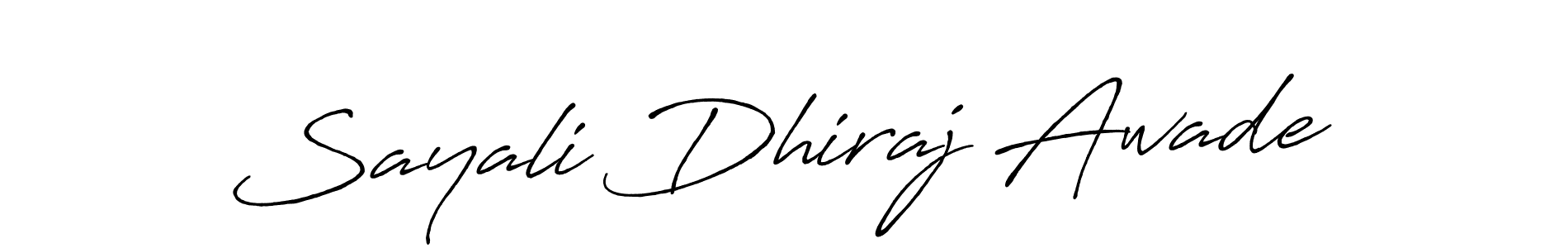 How to make Sayali Dhiraj Awade name signature. Use Antro_Vectra_Bolder style for creating short signs online. This is the latest handwritten sign. Sayali Dhiraj Awade signature style 7 images and pictures png