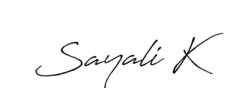 Create a beautiful signature design for name Sayali K. With this signature (Antro_Vectra_Bolder) fonts, you can make a handwritten signature for free. Sayali K signature style 7 images and pictures png