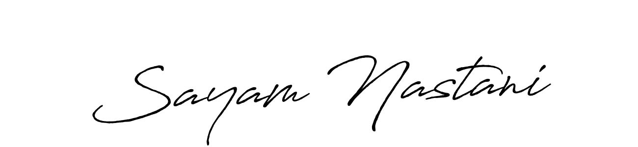 Antro_Vectra_Bolder is a professional signature style that is perfect for those who want to add a touch of class to their signature. It is also a great choice for those who want to make their signature more unique. Get Sayam Nastani name to fancy signature for free. Sayam Nastani signature style 7 images and pictures png