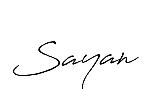 Use a signature maker to create a handwritten signature online. With this signature software, you can design (Antro_Vectra_Bolder) your own signature for name Sayan. Sayan signature style 7 images and pictures png
