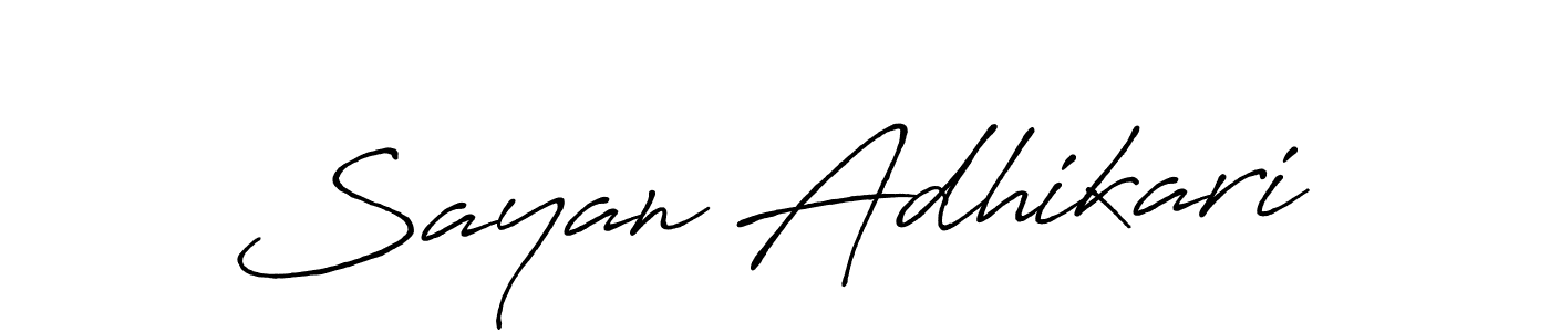 Create a beautiful signature design for name Sayan Adhikari. With this signature (Antro_Vectra_Bolder) fonts, you can make a handwritten signature for free. Sayan Adhikari signature style 7 images and pictures png