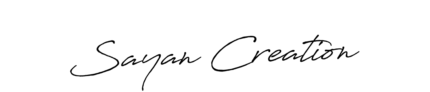 Also we have Sayan Creation name is the best signature style. Create professional handwritten signature collection using Antro_Vectra_Bolder autograph style. Sayan Creation signature style 7 images and pictures png