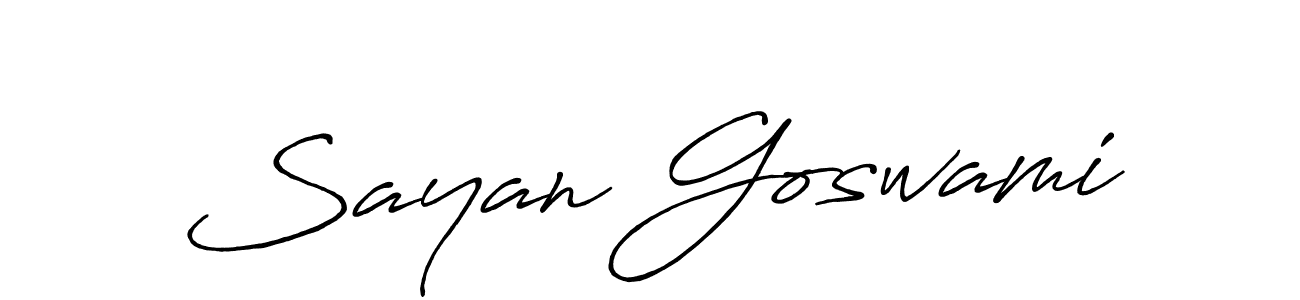 Use a signature maker to create a handwritten signature online. With this signature software, you can design (Antro_Vectra_Bolder) your own signature for name Sayan Goswami. Sayan Goswami signature style 7 images and pictures png