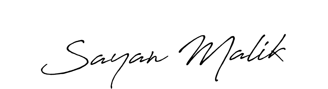 Make a beautiful signature design for name Sayan Malik. With this signature (Antro_Vectra_Bolder) style, you can create a handwritten signature for free. Sayan Malik signature style 7 images and pictures png