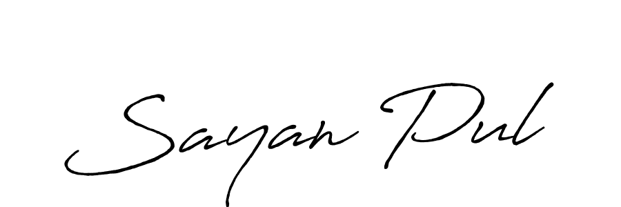 Create a beautiful signature design for name Sayan Pul. With this signature (Antro_Vectra_Bolder) fonts, you can make a handwritten signature for free. Sayan Pul signature style 7 images and pictures png