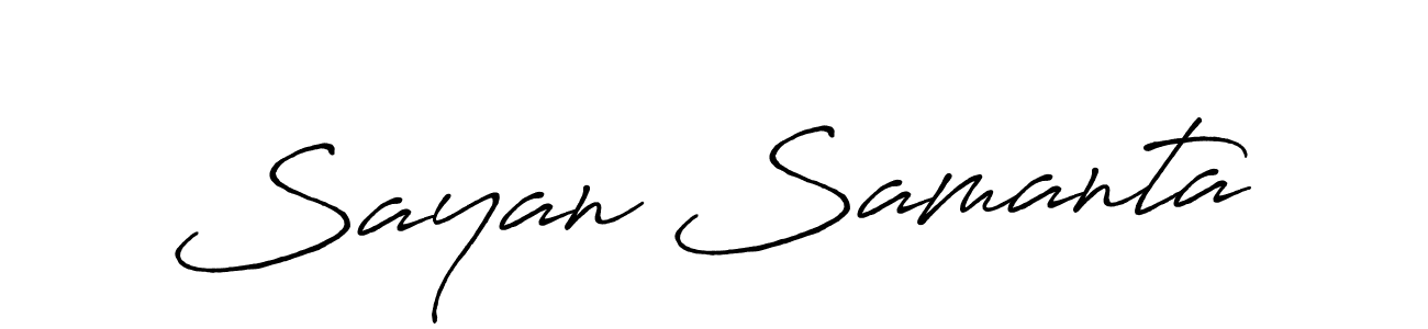 Create a beautiful signature design for name Sayan Samanta. With this signature (Antro_Vectra_Bolder) fonts, you can make a handwritten signature for free. Sayan Samanta signature style 7 images and pictures png