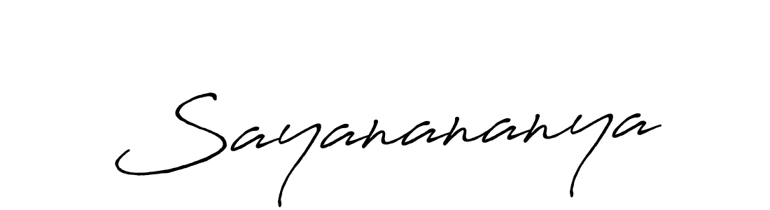 Make a beautiful signature design for name Sayanananya. With this signature (Antro_Vectra_Bolder) style, you can create a handwritten signature for free. Sayanananya signature style 7 images and pictures png