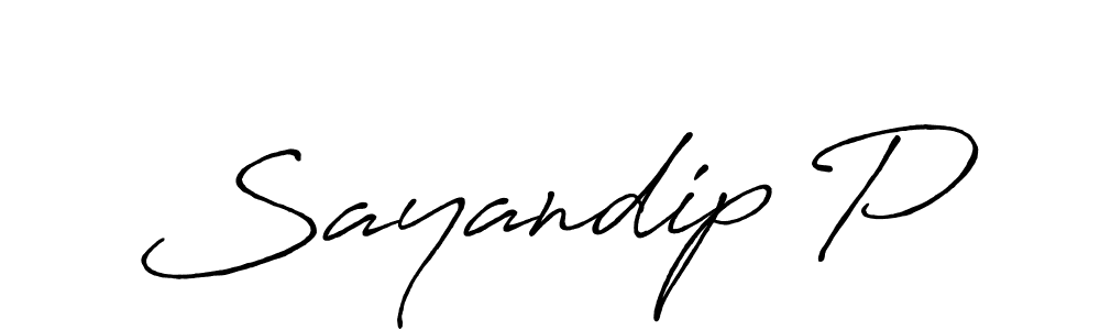 Design your own signature with our free online signature maker. With this signature software, you can create a handwritten (Antro_Vectra_Bolder) signature for name Sayandip P. Sayandip P signature style 7 images and pictures png