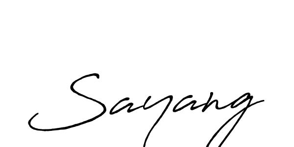 Make a beautiful signature design for name Sayang. With this signature (Antro_Vectra_Bolder) style, you can create a handwritten signature for free. Sayang signature style 7 images and pictures png