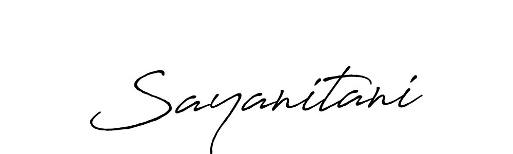How to make Sayanitani name signature. Use Antro_Vectra_Bolder style for creating short signs online. This is the latest handwritten sign. Sayanitani signature style 7 images and pictures png