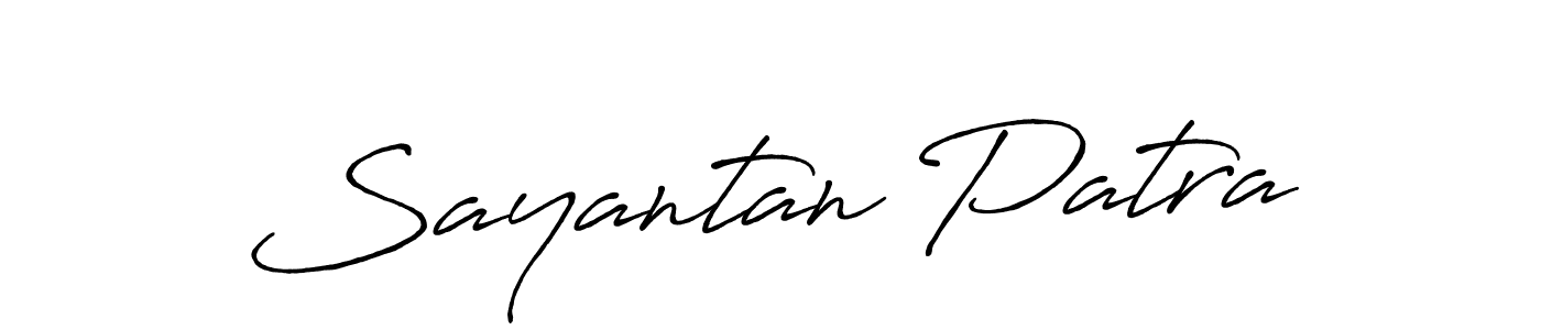 Create a beautiful signature design for name Sayantan Patra. With this signature (Antro_Vectra_Bolder) fonts, you can make a handwritten signature for free. Sayantan Patra signature style 7 images and pictures png