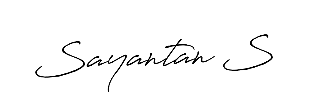 How to make Sayantan S name signature. Use Antro_Vectra_Bolder style for creating short signs online. This is the latest handwritten sign. Sayantan S signature style 7 images and pictures png