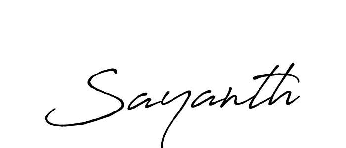 Use a signature maker to create a handwritten signature online. With this signature software, you can design (Antro_Vectra_Bolder) your own signature for name Sayanth. Sayanth signature style 7 images and pictures png