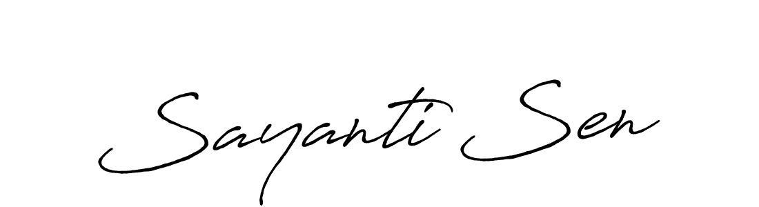 How to make Sayanti Sen signature? Antro_Vectra_Bolder is a professional autograph style. Create handwritten signature for Sayanti Sen name. Sayanti Sen signature style 7 images and pictures png