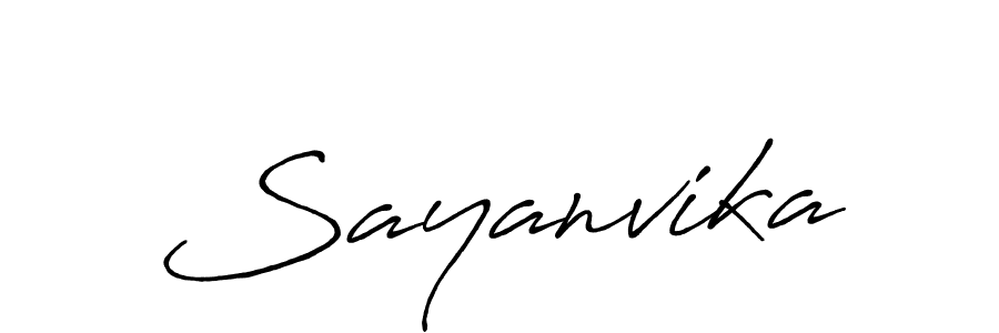 Create a beautiful signature design for name Sayanvika. With this signature (Antro_Vectra_Bolder) fonts, you can make a handwritten signature for free. Sayanvika signature style 7 images and pictures png