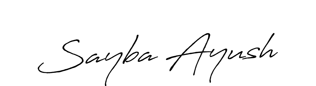 Make a beautiful signature design for name Sayba Ayush. With this signature (Antro_Vectra_Bolder) style, you can create a handwritten signature for free. Sayba Ayush signature style 7 images and pictures png