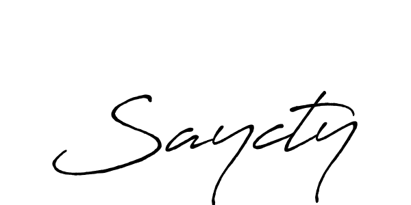 Design your own signature with our free online signature maker. With this signature software, you can create a handwritten (Antro_Vectra_Bolder) signature for name Saycty. Saycty signature style 7 images and pictures png